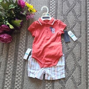 Tommy Hilfiger Red Bodysuit with Logo 6-9 Months